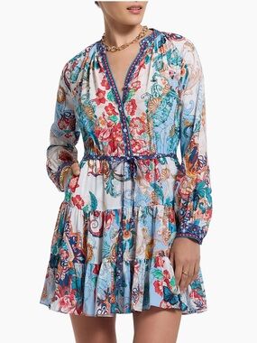 Robert Graham Sydney Floral Silk-Blend Minidress